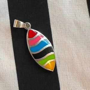 925 silver pendant with rainbow enamel